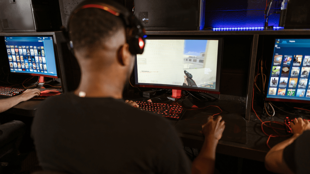 a person playing video game