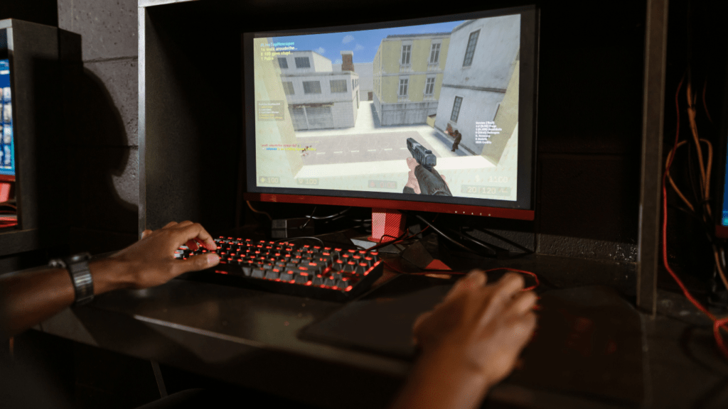 a person playing video game